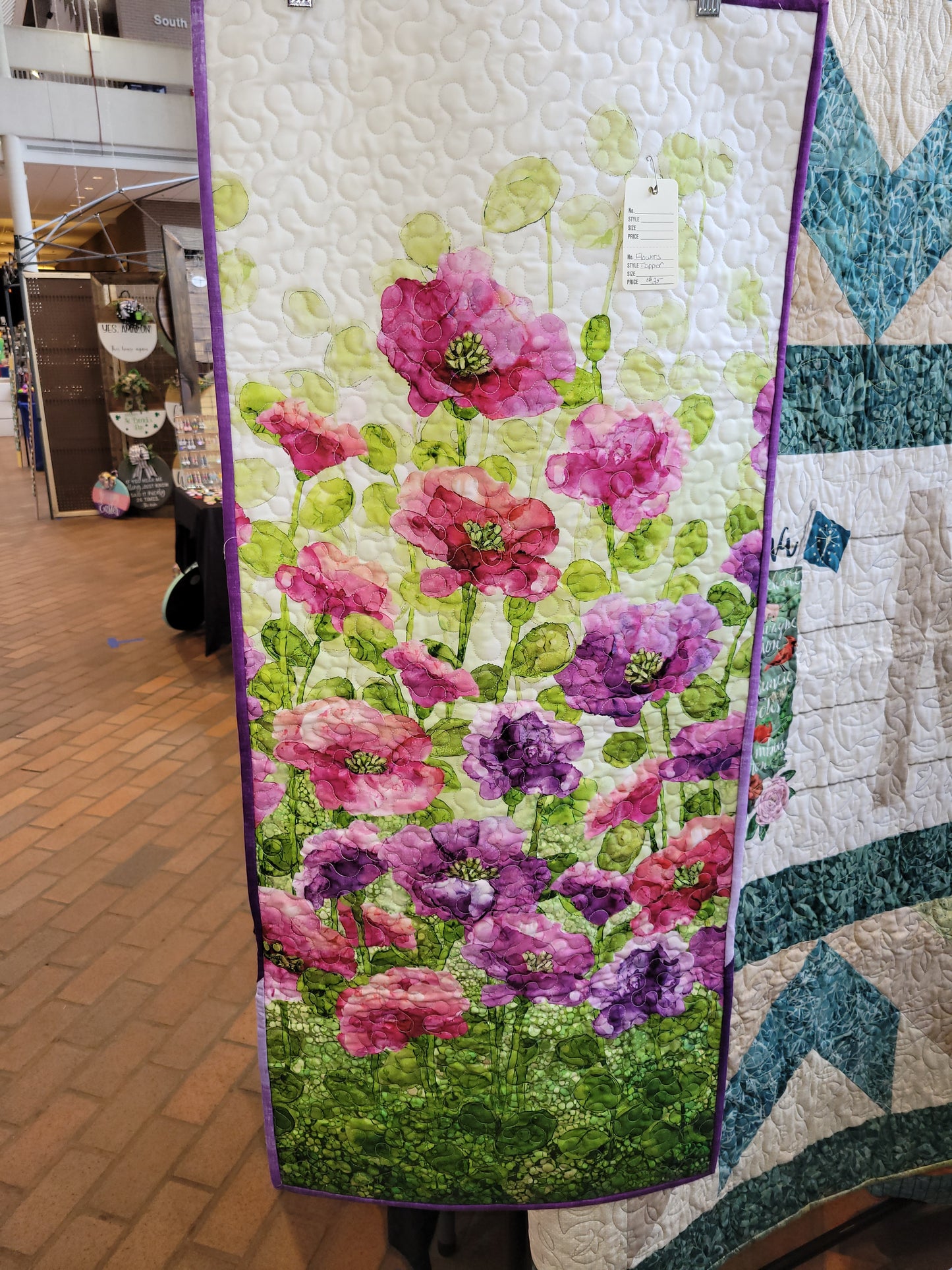 bright colored floral tablerunner/wallhanging