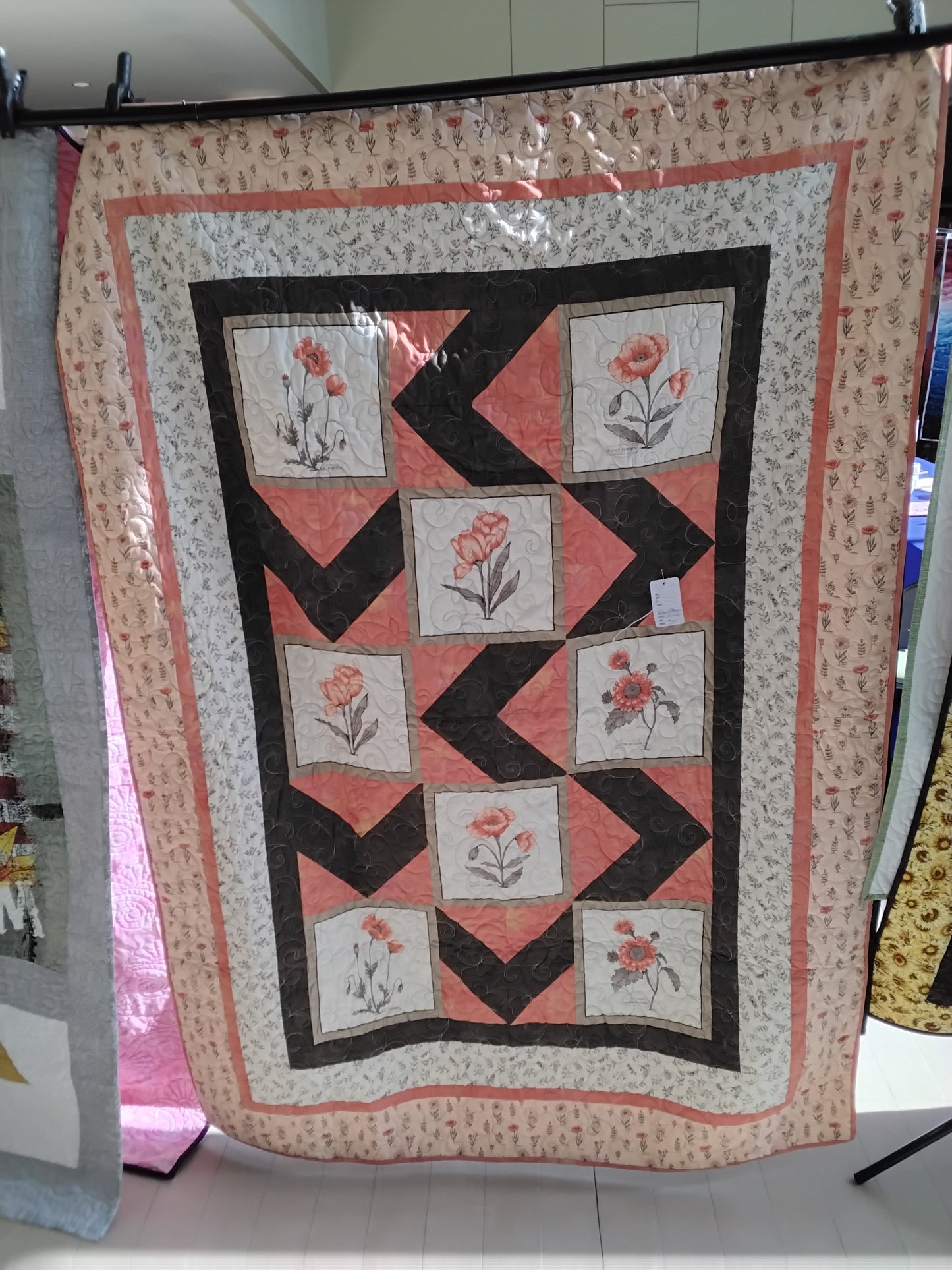 Peach flowers quilt