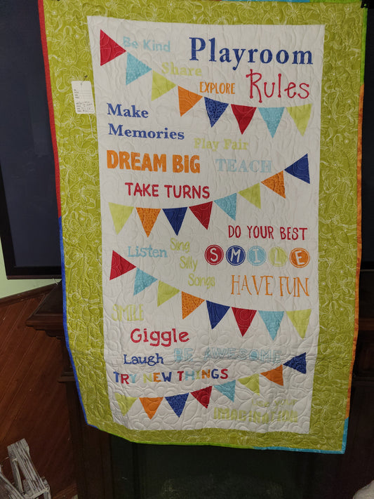 PlayRoom Rules Baby Quilt