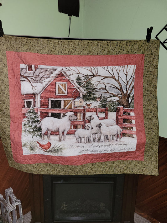 Lamb/Scripture Wall Hanging/quilt