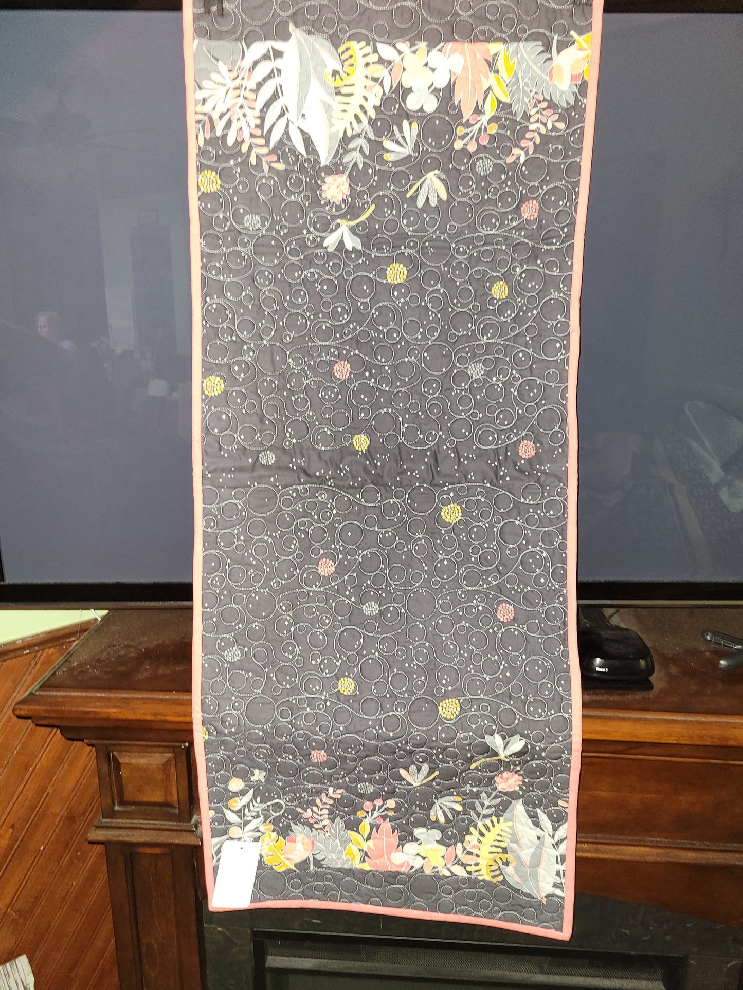 Flowers with black background Table runner