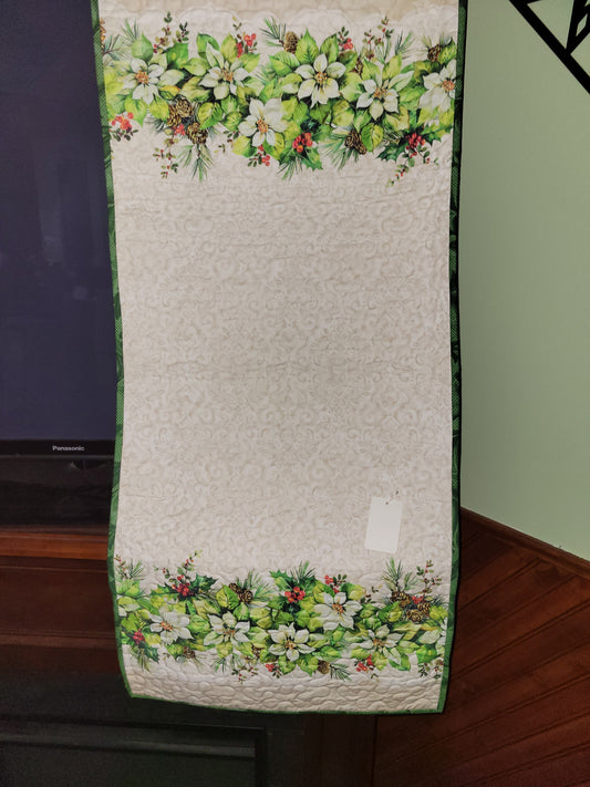 White Poinsettia Table Runner